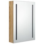 vidaXL Armoire de salle de bain à miroir LED Chêne 50x13x70 cm