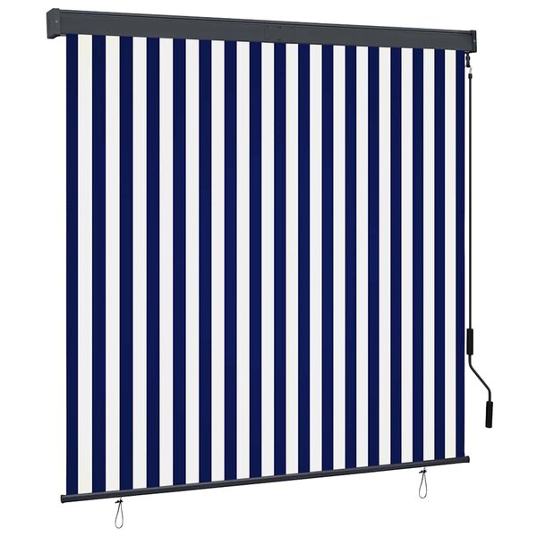 vidaXL Store roulant d'extérieur 160x250 cm Bleu et blanc
