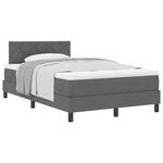 vidaXL Lit à ressorts avec matelas Gris foncé 120 x 190 cm tissu