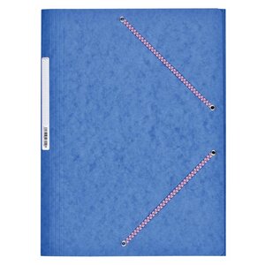 Chemise Carte Lustée 7/10ème 24 x 32 cm à rabats très résistante avec élastiques Bleu COUTAL