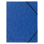 Chemise À Élastique Sans Rabats Carte Lustrée 355gm2 - A4 - Bleu - Exacompta