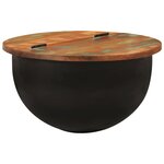 vidaXL Table basse noir 50x27 cm bois de récupération massif