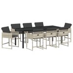 vidaXL Ensemble de salle à manger pour jardin 9 Pièces Gris clair