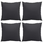 vidaXL Coussins de canapé lot de 4 noir 50x50 cm tissu