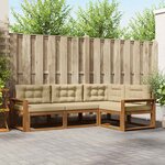 vidaXL Ensemble de canapés d'extérieur 4 Pièces Naturel et Beige