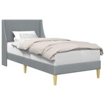 vidaXL Cadre de lit Uni avec tête de lit Gris clair 90 x 200 cm tissu