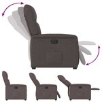 vidaXL Fauteuil inclinable électrique Marron foncé Tissu