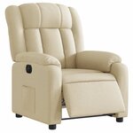 vidaXL Fauteuil inclinable électrique Crème Tissu