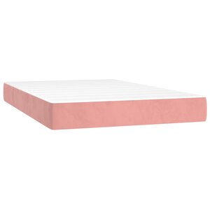 vidaXL Matelas de lit à ressorts ensachés fermeté moyenne Rose 120x200x20 cm Velours
