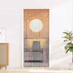 vidaXL Rideau de porte anti-insectes multicolore 200 x 90 cm Bambou