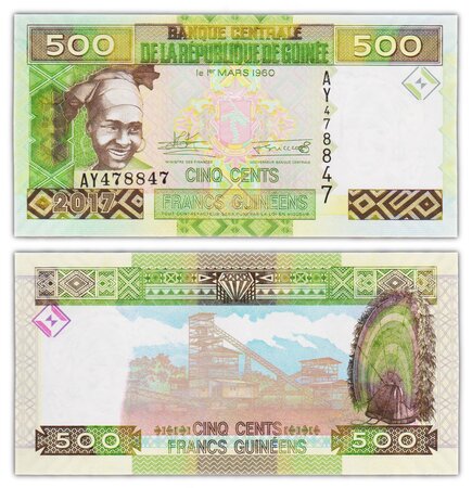 Billet de collection 500 francs 2017 guinée - neuf - p47b