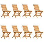 vidaXL Chaises de jardin pliantes lot de 8 47x63x90cm bois massif teck