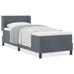 Lit Box Spring vidaXL avec Matelas Gris Foncé 80x200 cm Velours