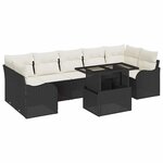 vidaXL Ensemble de canapé de jardin Manuel 8 Pièces Noir 100 x 55 x 73 cm