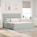 vidaXL Lit avec rangement et LED Gris clair 180 x 200 cm Velours