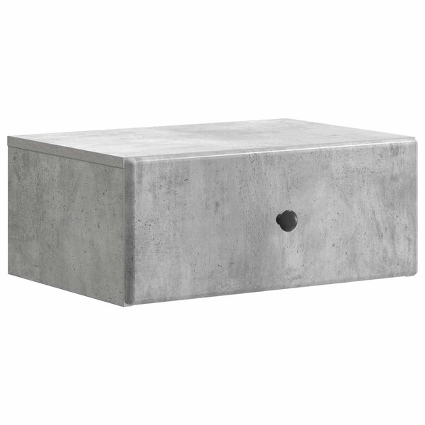 vidaXL Cabinet de chevet mural Gris béton 49 x 34 5 x 20 cm