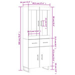vidaXL Buffet haut Blanc 69 5x34x180 cm Bois d'ingénierie