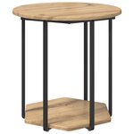 Table d'appoint vidaXL 2 Pièces en chêne  bois d'ingénierie et métal