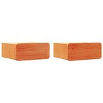 vidaXL Table de chevet avec tiroir 2 Pièces Marron cire 39 x 34 x 16 5 cm