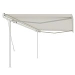 vidaXL Auvent manuel rétractable avec poteaux 5x3 5 m Crème