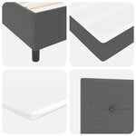 vidaXL Lit à ressorts avec matelas gris foncé petit double tissu