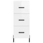 vidaXL Buffet Blanc brillant 34 5x34x90 cm Bois d'ingénierie