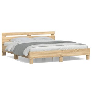 vidaXL Cadre de lit sans matelas chêne sonoma 160x200 cm