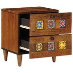 vidaXL Cabinet de chevet avec tiroir 2 Pièces Marron 40 x 33 x 46 cm
