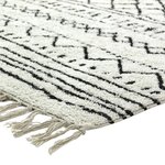 COTTON BERBERE Tapis de salon - 120 x 170 cm - 100 % coton - Ecru naturel - Motif ethno