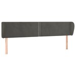 vidaXL Tête de lit avec oreilles Gris foncé 183x23x78/88 cm Velours