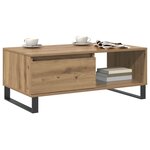 vidaXL Table basse chêne artisanal 90x50x36 5 cm bois d'ingénierie