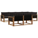 vidaXL Ensemble de canapés d'extérieur 7 pc Naturel et noir