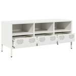 vidaXL Meuble TV blanc 101 5x39x43 5 cm acier laminé à froid