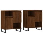 vidaXL Buffets 2 Pièces chêne marron bois d'ingénierie