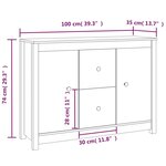 vidaXL Buffet Gris 100x35x74 cm Bois massif de pin