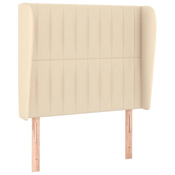 vidaXL Tête de lit avec oreilles Crème 83x23x118/128 cm Tissu