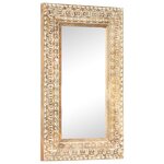 vidaXL Miroir sculpté à la main 80x50x2 6 cm Bois de manguier solide