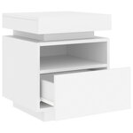 vidaXL Armoires de chevet avec lumières LED 2 Pièces blanc 40x39x48 5 cm