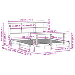 vidaXL Lit bibliothèque sans matelas 180x200 cm bois massif de pin