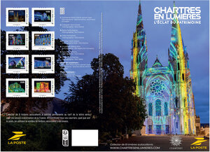 Collector 8 timbres - Chartres en Lumières - 2025 - Lettre Verte