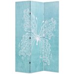 vidaXL Cloison de séparation pliable 120 x 170 cm Papillon Bleu