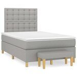 vidaXL Sommier à lattes de lit et matelas gris clair 120x190 cm tissu