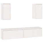 vidaXL Meubles TV 4 Pièces Blanc Bois massif de pin