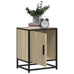 vidaXL Tables de chevet 2 Pièces chêne sonoma bois d'ingénierie et métal