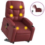 vidaXL Fauteuil inclinable de massage électrique rouge bordeaux