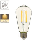 Ampoule à filament led edison  culot e27  8w cons. (75w eq.)  lumière blanc chaud