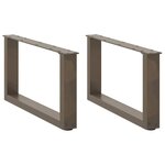 vidaXL Pieds de table basse en U 2 pièces Acier naturel 60 x (30-31) cm Acier