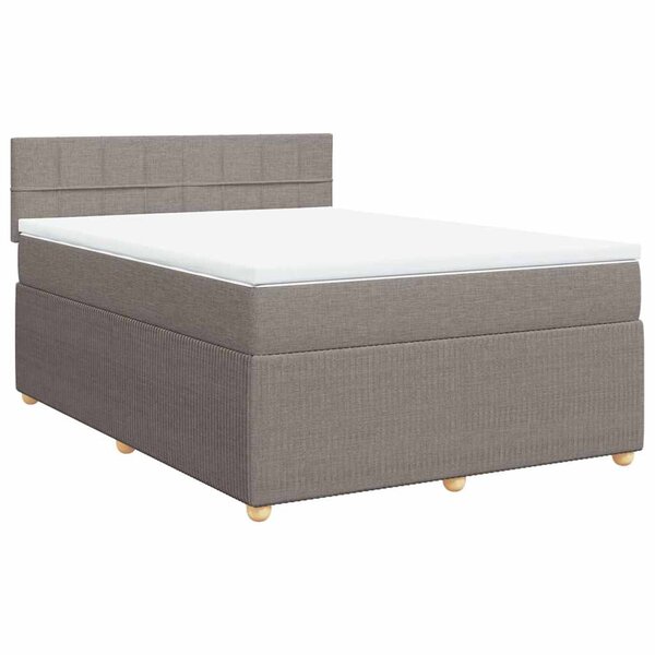 vidaXL Sommier à lattes de lit avec matelas Taupe 140x200 cm Tissu