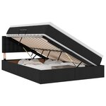 vidaXL Lit de rangement LED avec matelas Noir 140 x 190 cm Tissu