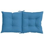 vidaXL Coussins de chaise à dossier bas lot de 4 bleu mélangé tissu